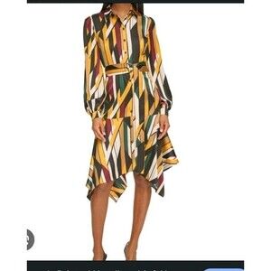 Karl Lagerfeld Paris Women's Dress size 4 Belted Handkerchief Hem NWT